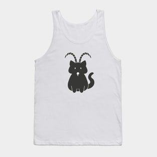 Capricorn Cat Zodiac Sign (Black and White) Tank Top